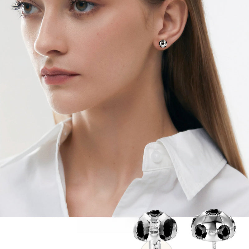 Side view of Luckinging moissanite stud earring showing dimension