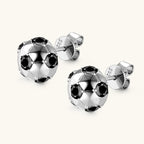 Flat lay of Luckinging moissanite stud earrings showing packaging