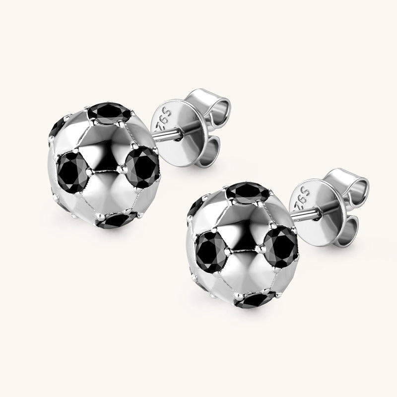 Flat lay of Luckinging moissanite stud earrings showing packaging