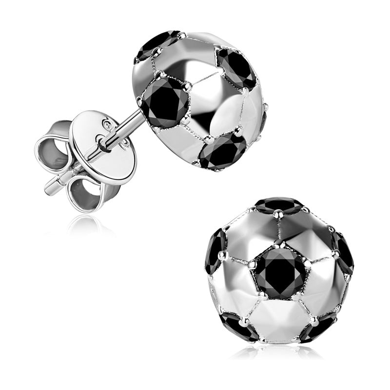 Luckinging moissanite stud earring with reflective surface detail