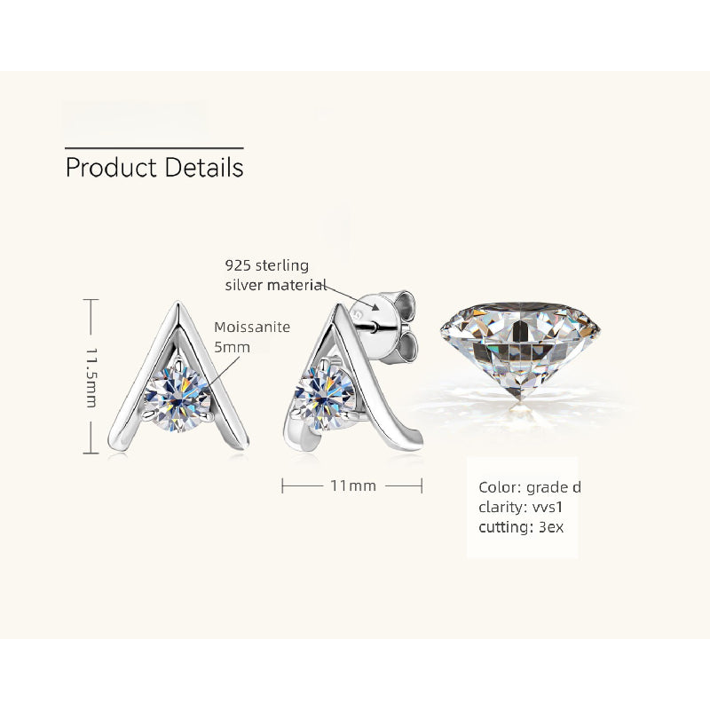 Luckinging Moissanite Stud Earrings on white background