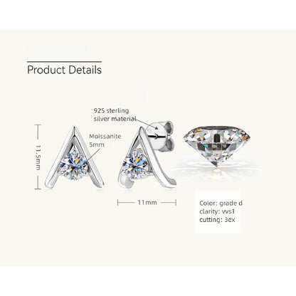 Luckinging Moissanite Stud Earrings on white background