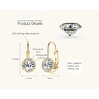 Bright shot emphasizing the sparkle of the Moissanite in the Luckinging Earrings