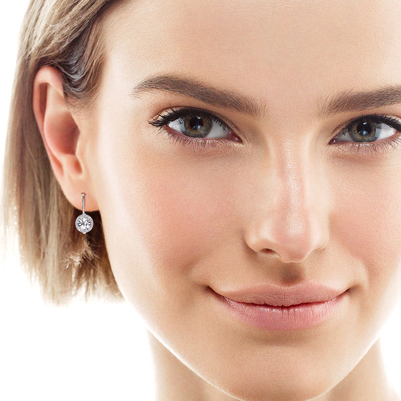 Profile view showcasing the nap shape and dimension of the Luckinging Earrings