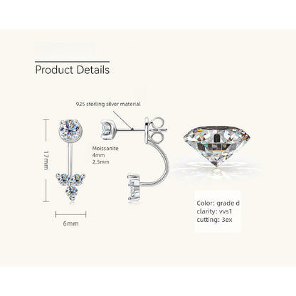 Premium display of 14K gold moissanite huggie earrings jewelry collection