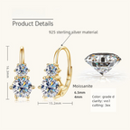 Six-Claw Double Moissanite Diamond Earrings -  -  Luckinging