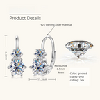 Six-Claw Double Moissanite Diamond Earrings -  -  Luckinging