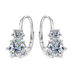 Six-Claw Double Moissanite Diamond Earrings -  -  Luckinging