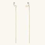 Luckinging star dangle earrings with moissanite top star