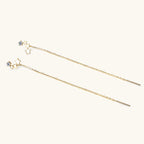 Side view of Luckinging star dangle earrings