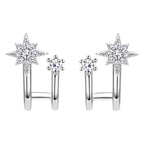 Elegant luckinging star stud earrings on a white background