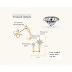 Angle shot highlighting the 3EX cut moissanite in silver setting