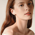 Luxury minimal star earrings with dainty silver frame