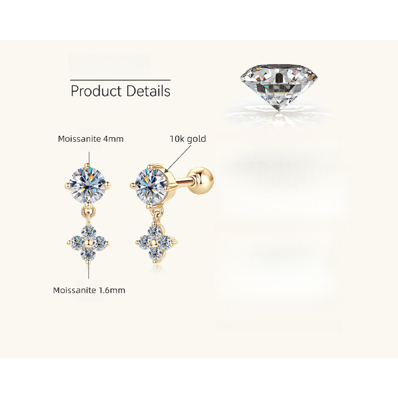 Comfortable flat back star stud earring for sensitive ears
