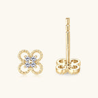 Simple gold stud earrings with celestial star motif