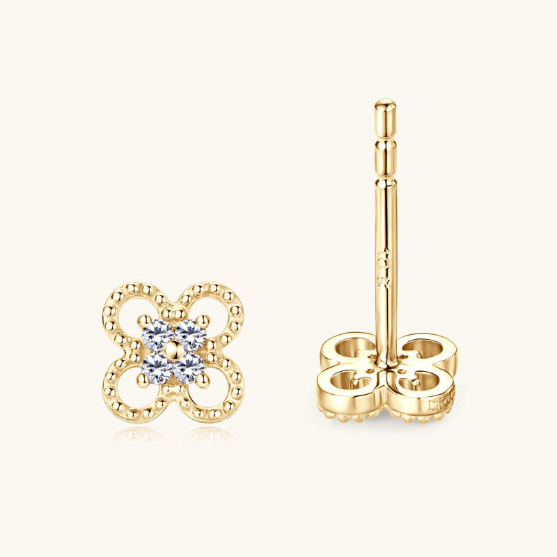 Simple gold stud earrings with celestial star motif