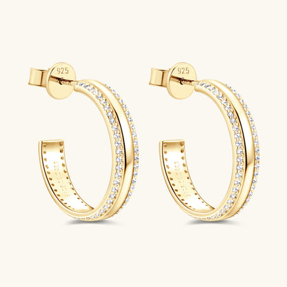 Sterling silver geometric dangle earrings main product view
