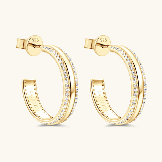 Sterling silver geometric dangle earrings main product view