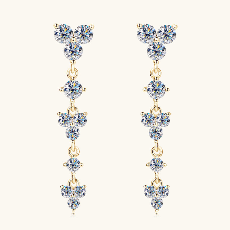 Sterling silver moissanite teardrop stud earrings main product view