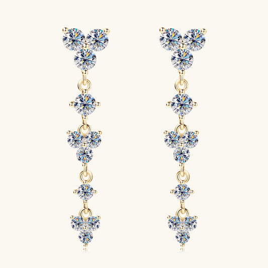 Sterling silver moissanite teardrop stud earrings main product view