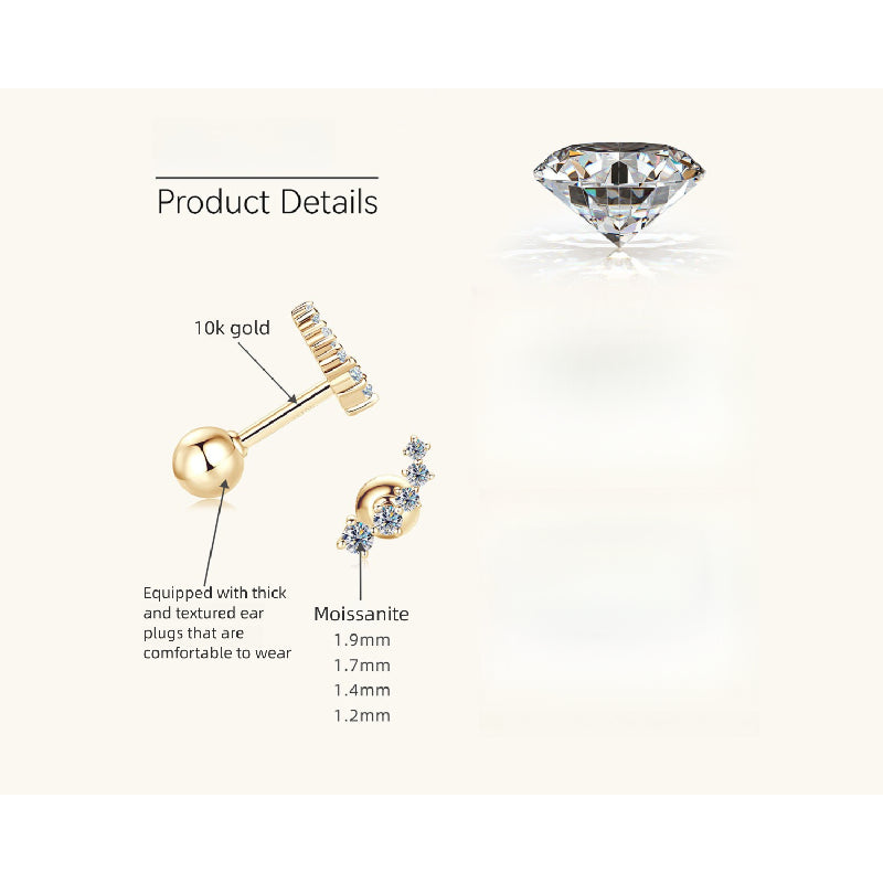 Luxury Gold Flower Earrings with sparkling Moissanite gems