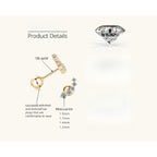 Luxury Gold Flower Earrings with sparkling Moissanite gems