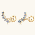 Minimalist Gold Flower Stud Earrings isolated shot