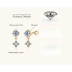 Highlighting the 4mm central moissanite stone surrounded by smaller ones