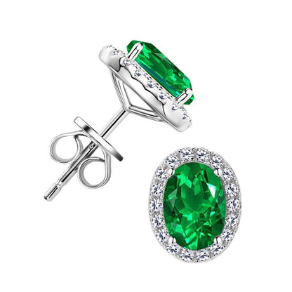 Pair of luxury emerald star hoop earrings