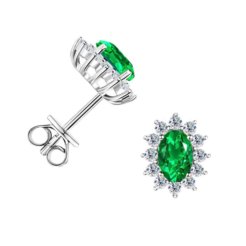 Luxury star emerald earrings gift box