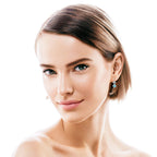 Image of the earrings hanging naturally to show movement and length