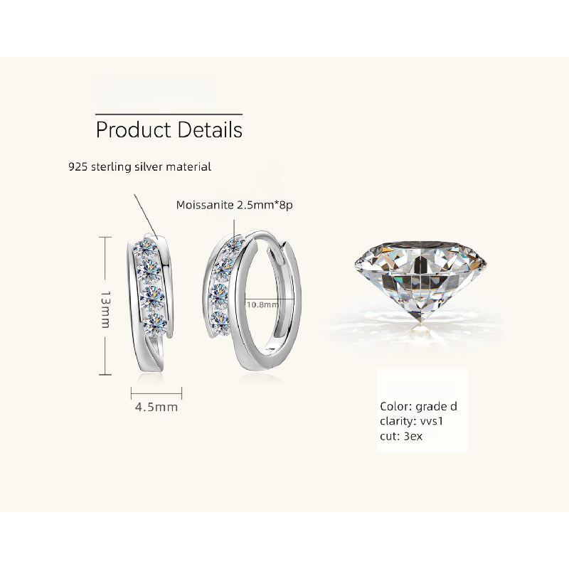 Size comparison of moissanite flat back studs next to coin showing 6mm diameter