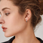 Simple Black and White Moissanite Earrings -  -  Luckinging
