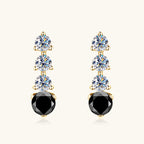 Simple Black and White Moissanite Earrings -  -  Luckinging