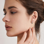 Simple Black and White Moissanite Earrings -  -  Luckinging