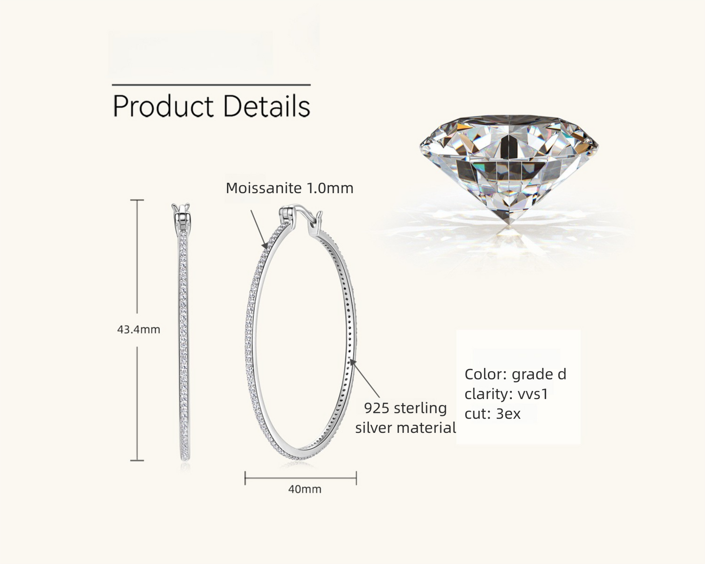 Image showing the backing detail of the hypoallergenic earrings