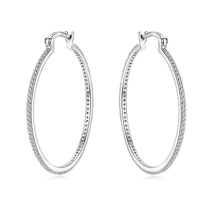 Pair view of both moissanite stud earrings together