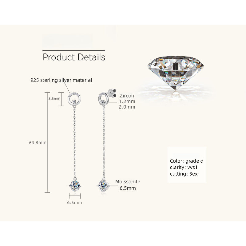 Lifestyle shot of moissanite stud earrings being worn for everyday elegance