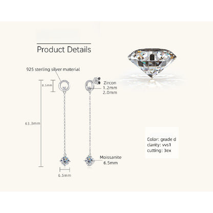 Lifestyle shot of moissanite stud earrings being worn for everyday elegance