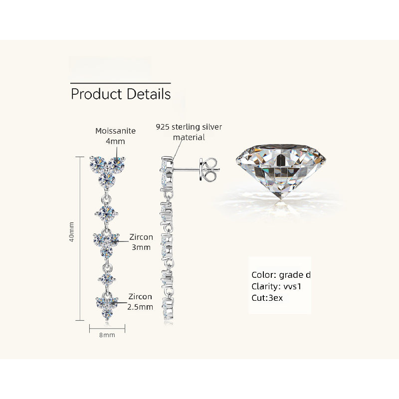 Multiple angle view of teardrop moissanite stud earrings