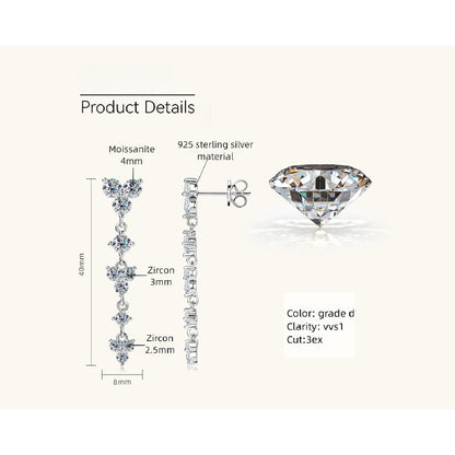Multiple angle view of teardrop moissanite stud earrings