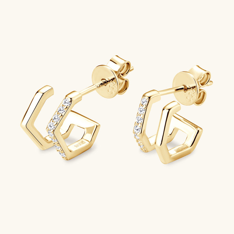 Premium hypoallergenic huggie earrings with polished gold finish