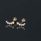 14K Gold Flower Moissanite Earrings