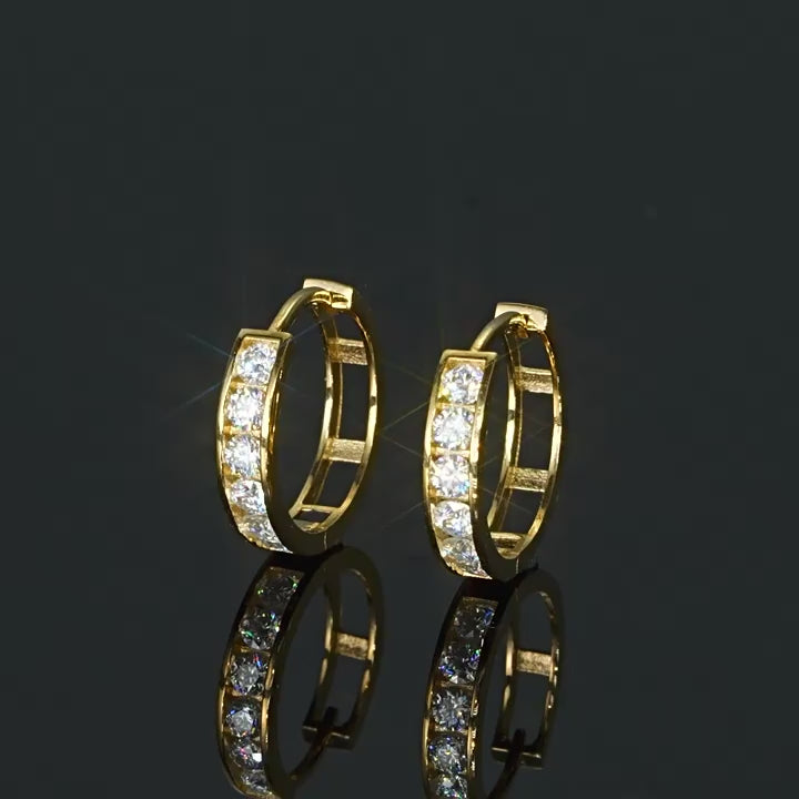 Gold Moissanite Hoops