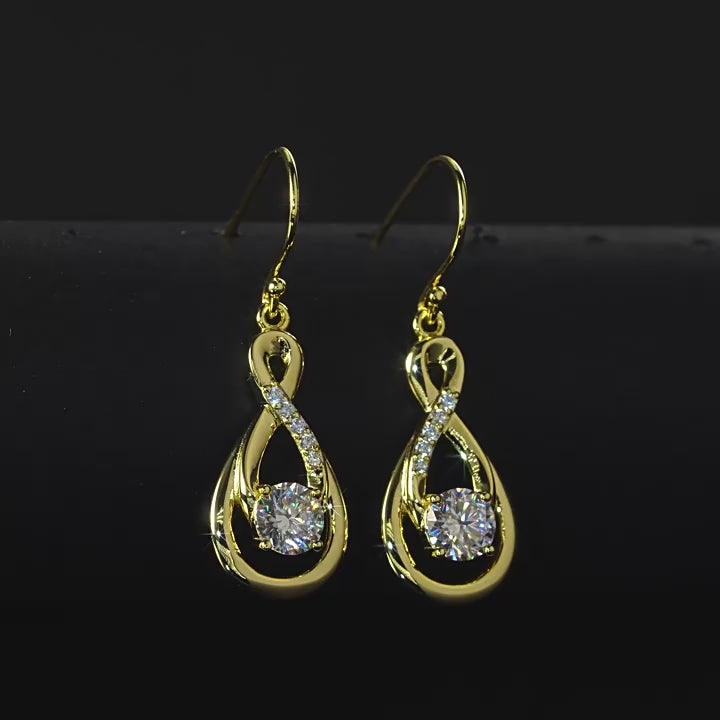 Silver Moissanite Teardrop Earrings