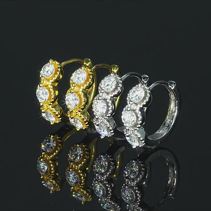 14K Gold Huggie Hoop Earrings