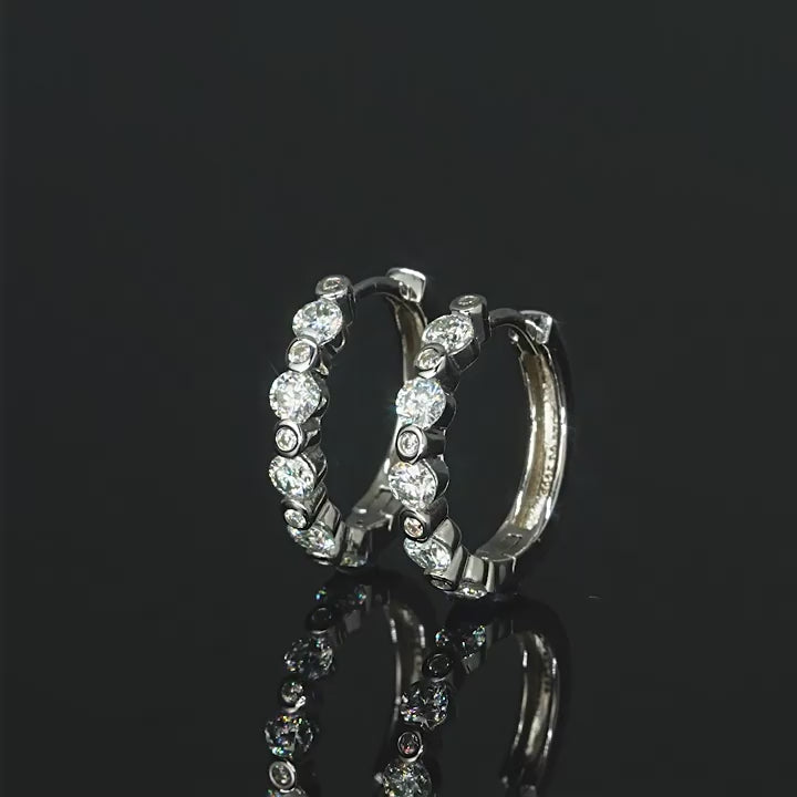 Silver Moissanite Hoop Earrings