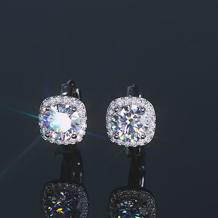 Silver Moissanite Hoops