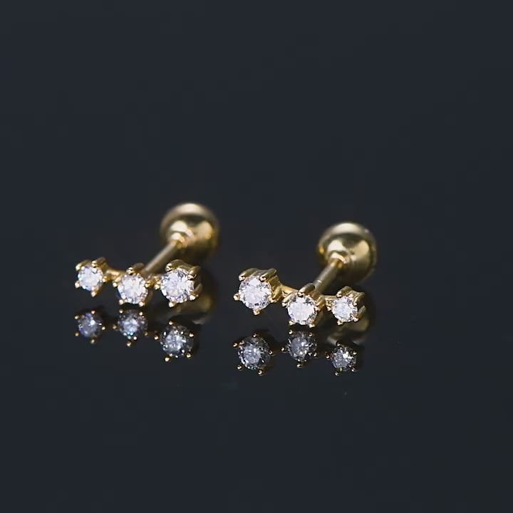 Gold Star Stud Earrings