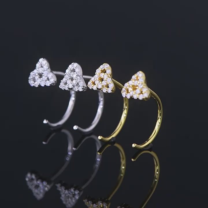 C-Shaped Moissanite Studs